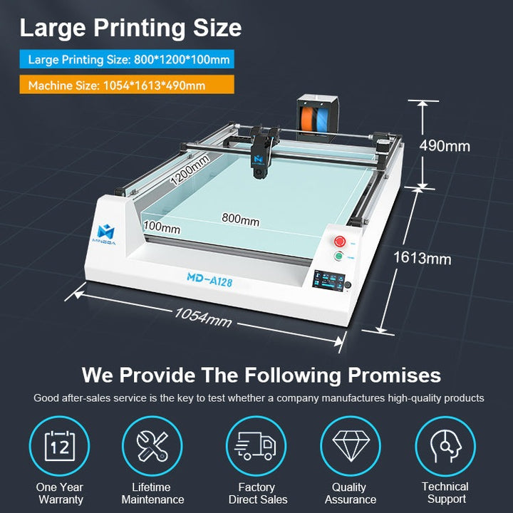 Mingda A128 Kanalbuchstaben 3D Drucker 3D-Drucker 3ddruckboss