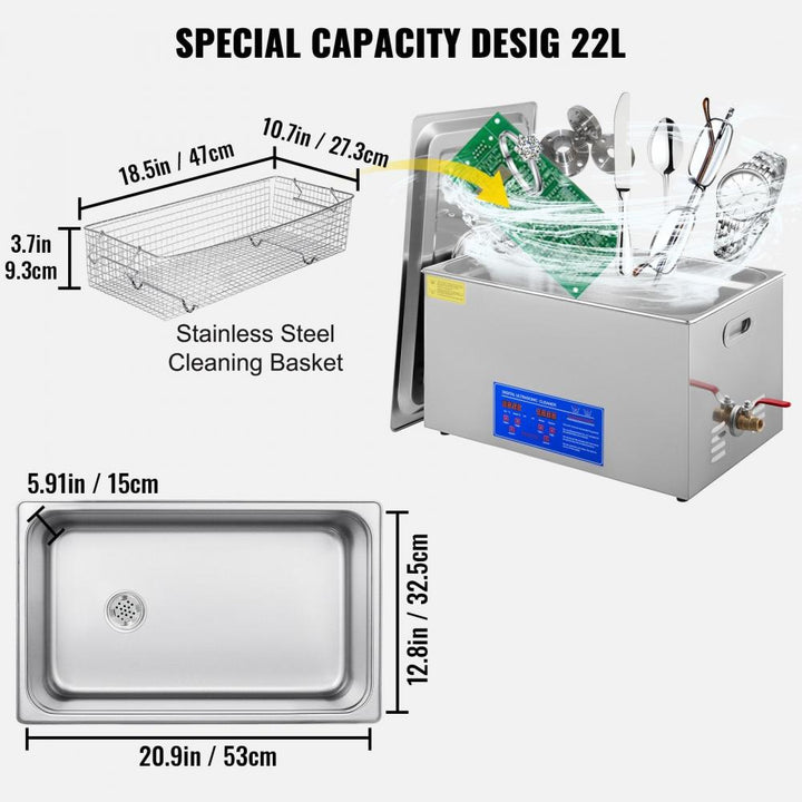 Ultraschallreiniger 22L - Edelstahl mit Heizung